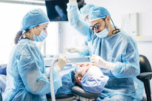 dentist utilizing anesthesia for dentistry